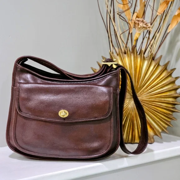 Vintage Coach Taft Crossbody / Shoulder Bag Purse # 9980 (Mahogany) - Picture 6 of 13